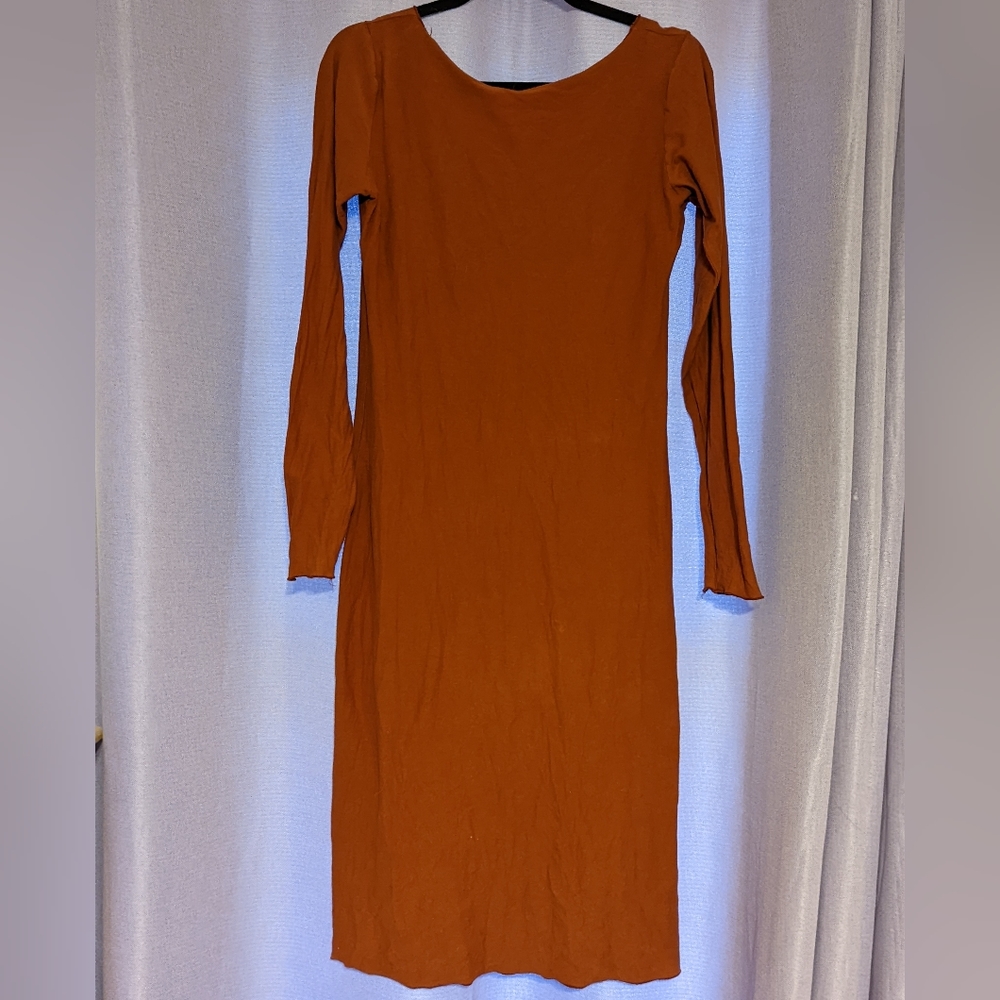 SOLD Gaia Conceptions Terracotta Midi Dress Dress Hemp And Organic Cotton